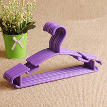 Load image into Gallery viewer, 10Pcs/Lot Portable Clothes Hanger Kids Children Toddler Baby Clothes Coat Plastic Hangers Hook Household Hot Selling organizer