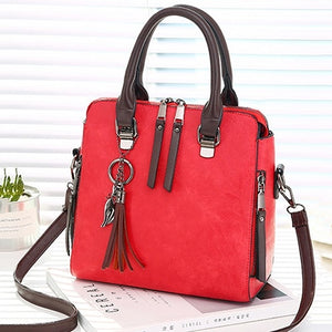 Vintage PU Leather Ladies HandBags Women Messenger Bags TotesTassel Designer Crossbody Shoulder Bag Boston Hand Bags Hot Sale